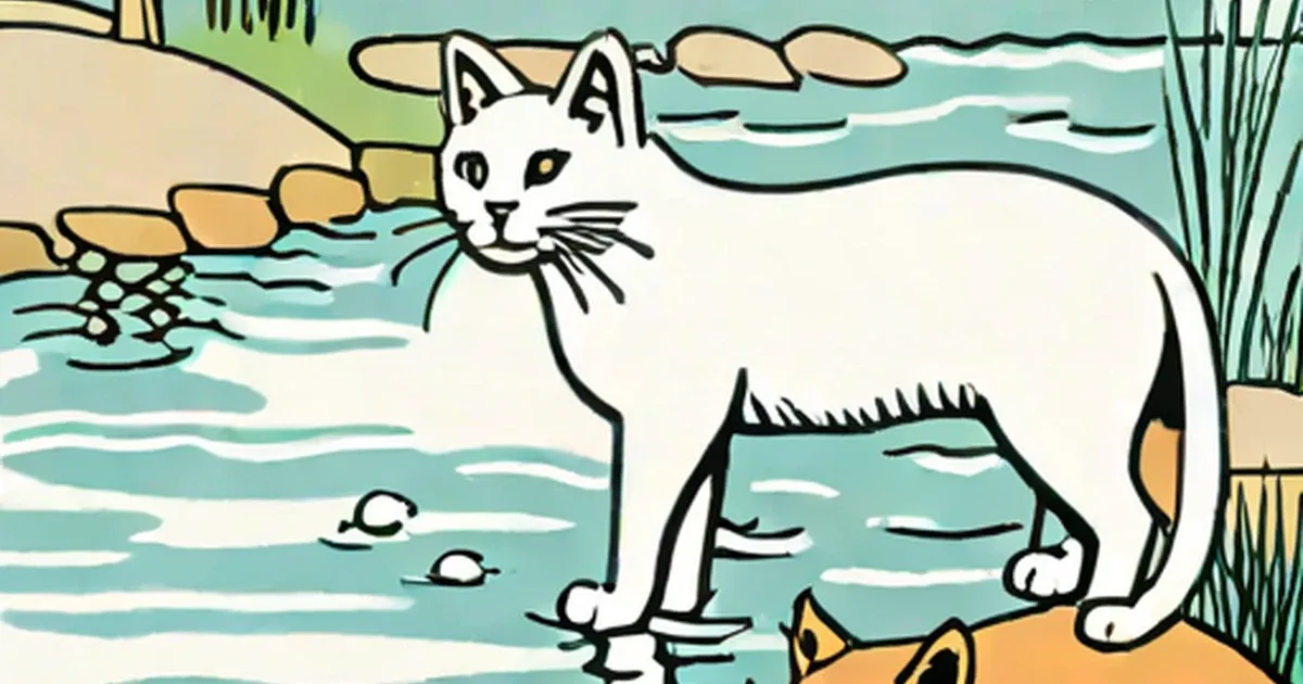 British Cat Saves Lamb from Drowning